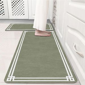Set di 2 Tappeti da Cucina Verde Salvia Stile Retrò Elegante, Antifatica, Impermeabili, Antiscivolo, Resistenti - Product Image 3