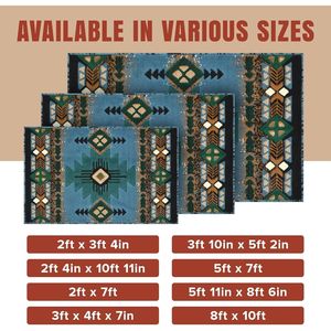Tappeto Boho Nativo Americano del Sud-Ovest, Spesso, Morbido e Resistente, Facile da Mantenere, Design Tribale per Camera da Letto - Product Image 2
