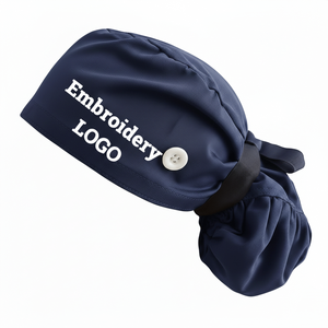 Bonnets chirurgicaux personnalisés en coton pour infirmières avec boutons, doublure en satin, chapeau médical chirurgical - Product Image 2