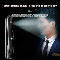 Serrure de porte biométrique sécurisée Wi-Fi Tuya Cloud avec identification faciale 3D, empreinte digitale et 6+ options de déverrouillage pour portes en laiton - Idéale pour les locations et les familles