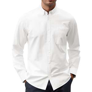 OEM Custom Logo 100% Cotton Long Sleeve <b>Men's</b> <b>Dress</b> Shirts Casual/Formal Solid Shirts for <b>Men</b> Regular Oxford Tops with Pocket - Product Image 6