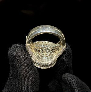 Anillo de compromiso de plata de ley 925 con moissanita baguette de moda para hombre, chapado en rodio, estilo hip hop, regalos de aniversario, anillos Bustdown - Product Image 5