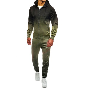 Vente en gros d'ensembles de joggers et de sweats à capuche personnalisés pour hommes, automne-hiver, bas actifs respirants dégradés Offre Spéciale - Product Image 1