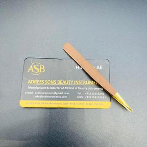 <b>Light</b> Brown <b>Pointed</b> Eyebrow Tweezers Stainless Steel Custom Logo Printing Nude <b>Pointed</b> Tip Tweezer Beauty Instrument - Product Image 4
