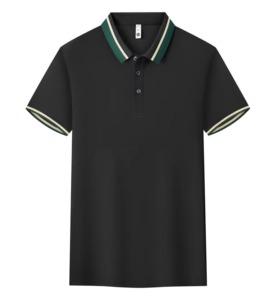 Polo à manches courtes vert pour homme, en coton piqué respirant, couleur unie, boutons, coupe classique, tissu tricoté - Product Image 6