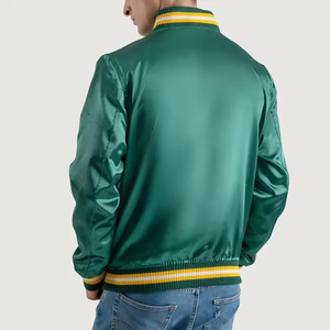 Blouson Bomber Homme en Satin, Motif Tendance, Haute Qualité, Fermeture Éclair, Col Montant, Vente en Gros - Product Image 3