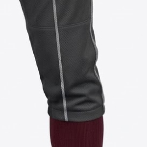 <b>Men's</b> Black Baseball <b>Knicker</b> Pants With Side Stripe Logo On Right Leg Breathable Lightweight Sporty Fit High Waist Belt Closure - Product Image 2