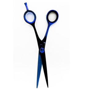 Ciseaux de barbier légers en acier inoxydable pour droitiers, 6 pouces, avec lame en céramique tranchante, manche métallique et mécanisme à charnière, pour usage domestique, haute performance - Product Image 1