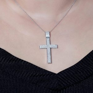 จี้กางเขนเงินแท้ 925 ประดับเพชรโมอิสซาไนต์ VVS ขนาดเล็ก สร้อยคอแบบ Ice Out เครื่องประดับจี้เพชรโมอิสซาไนต์รูปกางเขน - Product Image 1