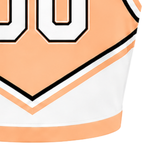 <b>Peach</b> White Black Womens Sleeveless V Neck Cheerleading Crop <b>Top</b> Athletic Performance Team Cheer Uniform Competition Sportswear - Product Image 6