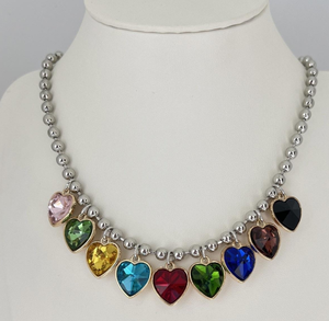 Conjunto de Collar y Gargantilla Punk en Capas con Colgante de Corazón y Estrella, Joyería de Latón con Pedrería para Mujeres, Parejas y Bodas - Product Image 4