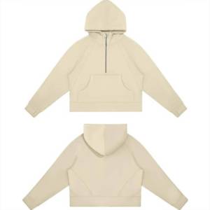 Sweat-shirts d'hiver à demi-zip, nouvelle collection 2026, avec capuche et poches, en molleton 100% coton, pour usage quotidien, faible MOQ - Product Image 4
