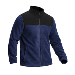 Veste en polaire sherpa bleu ardoise pour homme — Polaire sherpa avec fermeture éclair intégrale et respirante pour un confort quotidien. Fournisseur ODM. - Product Image 2