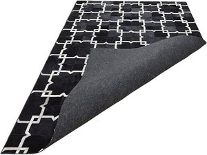 Alfombra moderna de cuero blanco y negro, alfombra a rayas ecológica hecha a mano para decoración de sala de estar de lujo - Product Image 2