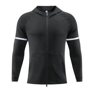 Veste polaire à capuche pour homme, couleur violette, fermeture éclair intégrale, manches longues, respirante, style sportif, polyester, vêtement d'automne avec poches - Product Image 3
