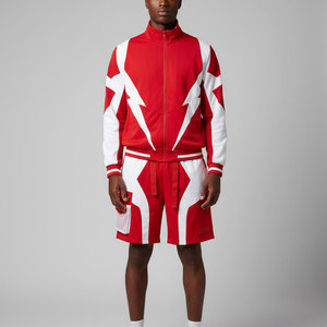 New Arrival <b>Jacket</b> Windbreaker Tracksuit Print Zip up Nylon Two Piece Windbreaker Short Set <b>Men</b> - Product Image 4