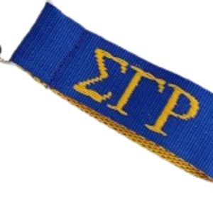 Lanière Porte-clés Bleu Royal avec Lettres Sigma Gamma Rho Or, Sangle de Cou pour Sororité Grecque, Porte-badge, Anneau Porte-clés, Accessoire de Campus - Product Image 4