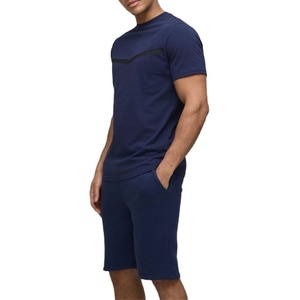 Summer <b>Men's</b> Terry Solid Polyester/Cotton Tracksuit Shoulder <b>T</b>-<b>shirt</b> Sleeve <b>Shirt</b> <b>Shorts</b> Sets Casual Streetwear 2-piece Quick - Product Image 1