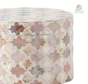 Boîte en nacre, boîte en nacre en gros, boîte ronde incrustée de coquille d'ormeau naturelle pour espaces de vie et artisanat - Product Image 4