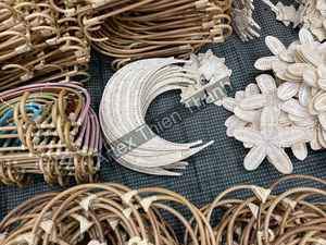 Tropical Charm Rattan Clam Shell <b>Wall</b> Hook Rack Handmade Woven <b>Decorative</b> <b>Wall</b> Organizer Coastal Home <b>Decor</b> - Product Image 4