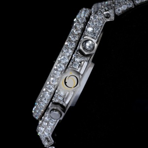 Moissanite Watch Men Iced Out <b>Automatic</b> Mechanical <b>Chronograph</b> Stainless Steel Luxury Wristwatch - Product Image 3