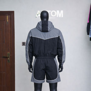 Chaqueta Cortavientos de Alta Calidad para Hombre, Diseño Color Block con Parches, 100% Algodón, Forro Polar Transpirable, Traje Deportivo de Verano con Cierre - Product Image 4