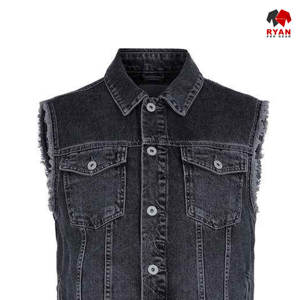 Ryan Pro Gear Nouveau design Gilet en jean unisexe sans manches écologique et tendance avec logo personnalisé Vêtement décontracté - Product Image 6