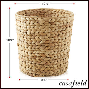 Lot de 2 corbeilles à déchets en jacinthe d'eau tissées naturelles Poubelles - Product Image 3