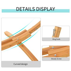 11FT Modern Wooden <b>Hammock</b> Stand Universal for Garden 484lbs Capacity Steel Fabric Rattan Accessories Outdoor Hotel Farmhouse - Product Image 5