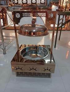 Plat de service professionnel en acier inoxydable de qualité supérieure, design royal, durable et écoresponsable, pour buffets, traiteurs et mariages - Product Image 2