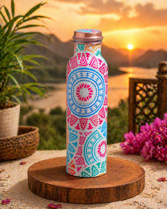 Luxury Meena Art <b>Copper</b> <b>Bottle</b> 950ml Handmade Leak Resistant Water <b>Bottle</b> Supplier - Product Image 4