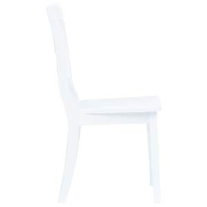 Ensemble de 2 chaises de salle à manger en bois de caoutchouc massif blanc, design standard et durable - Product Image 4