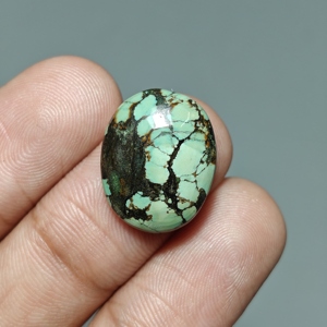 Natural Hubei Turquoise Cabochon Oval Turquoise Gemstone for Jewelry Making 18x15x5 mm. <b>9</b> Ct. E667 - Product Image 1