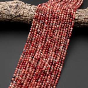 Natural <b>Red</b> Labradorite Faceted Gemstone <b>Beads</b> Loose IGI Certified Round From Rajasthan for Jewelry Making Wholesale - Product Image 5