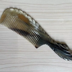 Peine de Cuerno de Búfalo Natural de Dientes Anchos, Antiestático, para Masaje Capilar, Cepillo para el Cabello, Cuidado de la Salud, Peines para Barba - Product Image 1