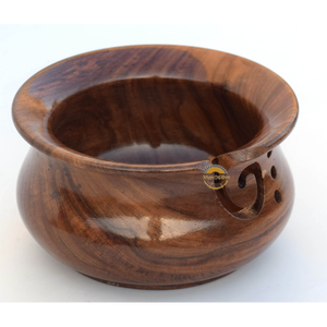 Cuenco de Hilo de Madera Estilo Antiguo, de Teca Pulida Jali, con Decoración Tallada Ovalada, Soporte para Regalos, Hogar, Cocina, Animal, de AYAANS - Product Image 2