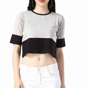 Nouveaux t-shirts crop top pour femmes au design attrayant, prix bas, t-shirts crop top en promotion. - Product Image 1