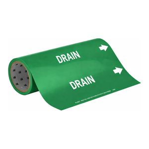 Marcador Flexible para Tuberías Brady DRAIN Roll Form Verde/Blanco 12 pulgadas x 30 pies para Líneas de Drenaje - Product Image 3