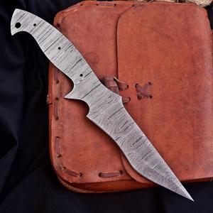 Lame de couteau Skinner en acier Damas de 11 pouces, vierge, pour la fabrication de couteaux personnalisés, en acier à haute teneur en carbone forgé à la main, lame non finie - Product Image 3