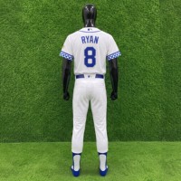 Maillot de baseball pour homme Topline, sublimé, col en V, motif 3D, manches courtes, blanc et bleu, imprimé, respirant, anti-humidité, polyester