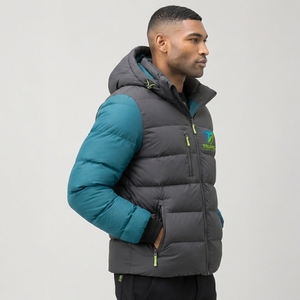 OEM 100% Polyester Coated Solid Pattern Casual Waterproof Puffer <b>Jacket</b> Woven Stand Winter Lining Bulk Sale Wholesale Customized - Product Image 4