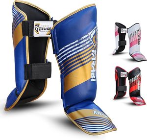 Farabi - Protectores de Espinilleras de Boxeo al por Mayor, de Cuero PU, con Correa Ajustable, para Entrenamiento, Protección, MMA, Muay Thai, Artes Marciales, Boxeo, Lucha - Product Image 1