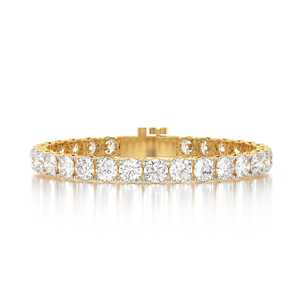 10K <b>Solid</b> <b>Gold</b> Rhodium Plated IGI Certified Lab Grown Oval Cut Diamond Tennis Bracelet 16.00 CTW Luxury Statement Unisex Party - Product Image 1