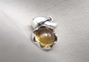 Colgante de Cabujón Redondo de Citrino Natural en Plata de Ley 925, Joyería Vintage para Mujer, Ideal para Fiestas, Proveedor Mayorista - Product Image 4