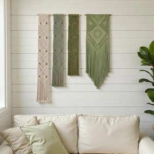 Set Of 4 <b>Macrame</b> Wall Hanging Ideal For Living Room Sofa Wall And Entryway Decor Handmade Boho Wall <b>Art</b> Wholesale From India - Product Image 1