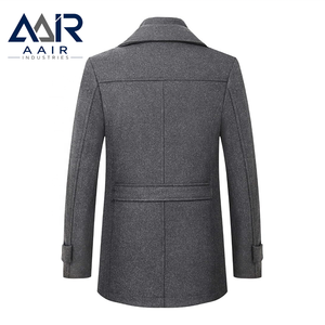 <b>Men's</b> Wool Polyester Winter Shacket Detachable Collar <b>Long</b> <b>Coat</b> Zipper Button Front <b>Padded</b> Outerwear for Commuting - Product Image 4