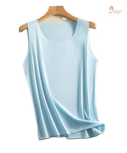 Débardeur Femme Tricoté Main 100% Coton Personnalisé Coupe Ample Sans Manches Couleur Unie - Product Image 1