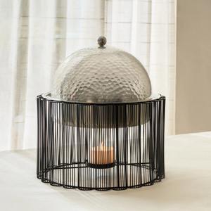 หม้ออุ่นอาหารทรงโดมแบบตั้งโต๊ะ สแตนเลสสตีลคุณภาพสูง ทนทาน ไม่ติดกระทะ พร้อมโครงลวดสีดำ ฝาปิด และที่อุ่นเทียน - Product Image 2