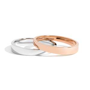 Two Tone Men's Wedding Band Set 14K 18K Solid Gold Modern Minimalist Stackable Tapered <b>Rings</b> For Him B2B Factory Price Wholesale - Product Image 3