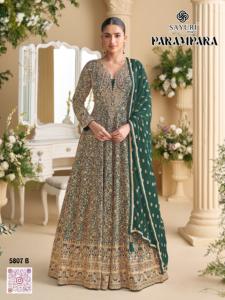 Vestido Anarkali de Diseñador Sayuri, Modelo Parampara, en Tela Georgette, con Bordado Intenso, Lentejuelas y Trabajo Zarkan, Ideal para Bodas, Superventas - Product Image 2